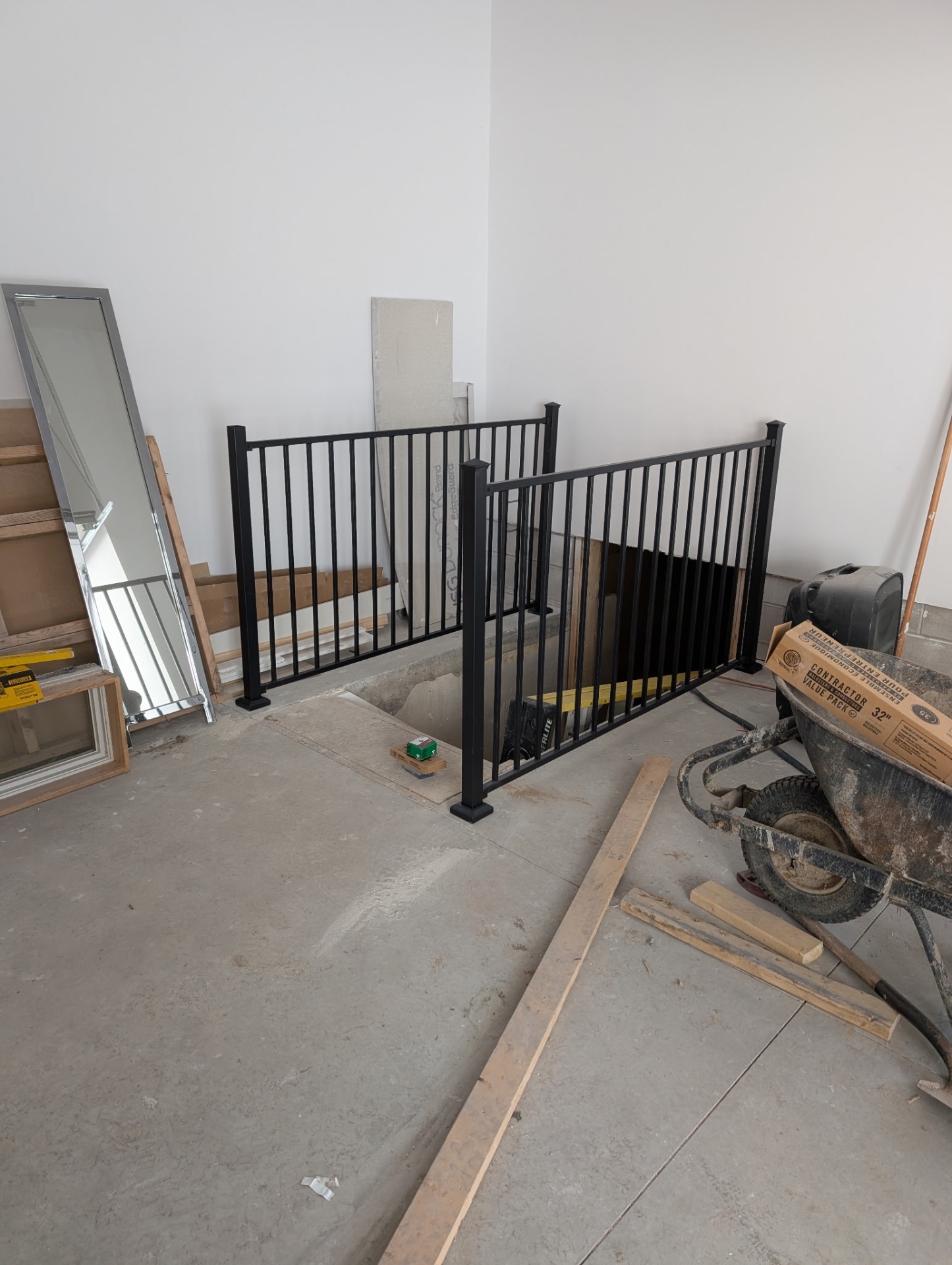 Interior stair railing install